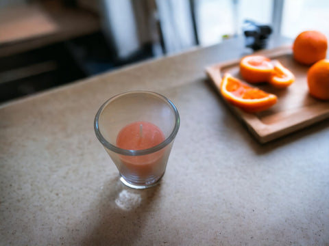 Orange Votive Candle and Holder